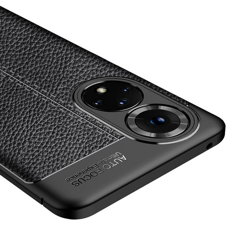 θηκη κινητου Honor 50 Pro Pro Double Line Leather Effect Litchi